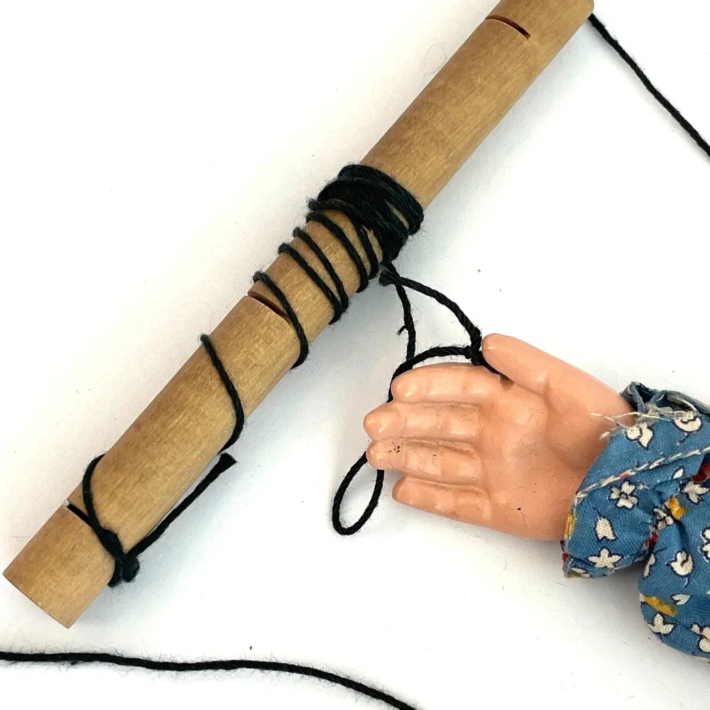 Vintage Antique 30s Effanbee Emily Ann Marionette Puppet Girl Wooden Control 12